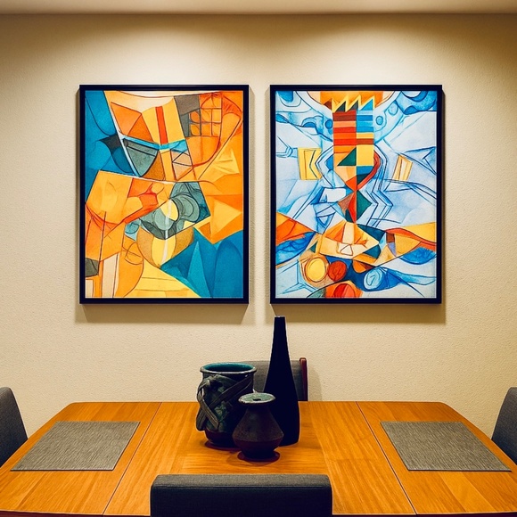 Gerard Fitremann. Two Untitled Works Etchings, aquatint in colors on woven paper - Picture 16 of 16